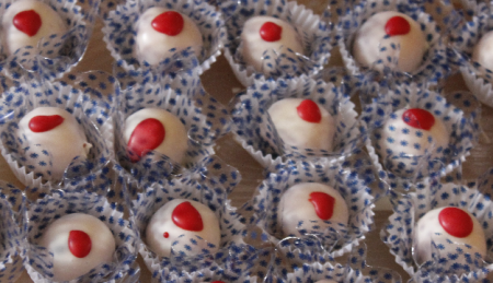 Trufas de Frutas Vermelhas.